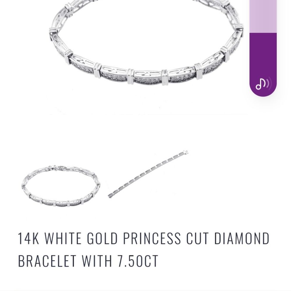 White gold and diamond bracelet.